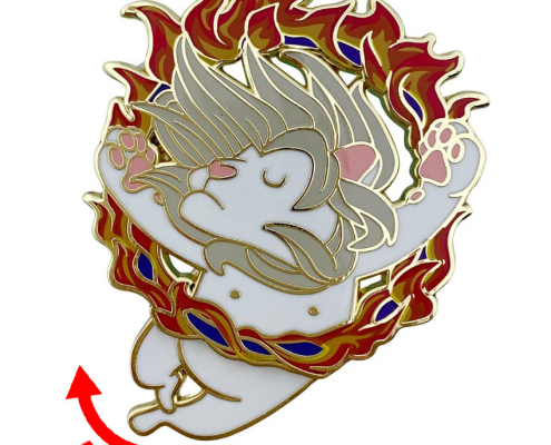 custom lion cute interactive lapel pin