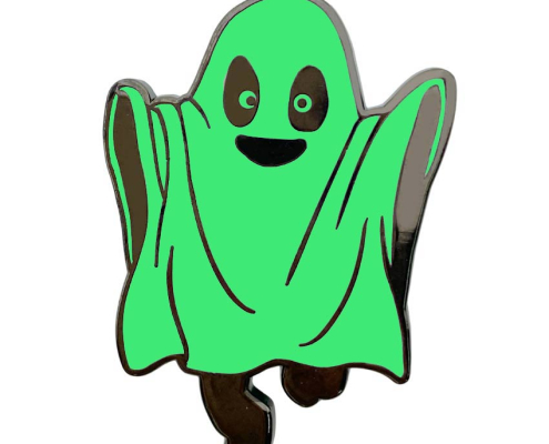 custom glow in the dark ghost lapel pin