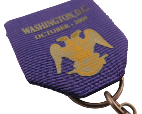 custom medal short ribbon with printed