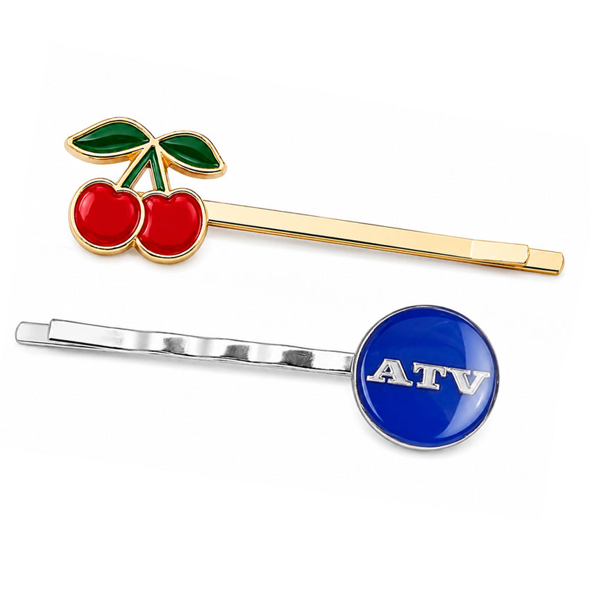 Custom Branded Logo Printed Epoxy Coated Hair Pins