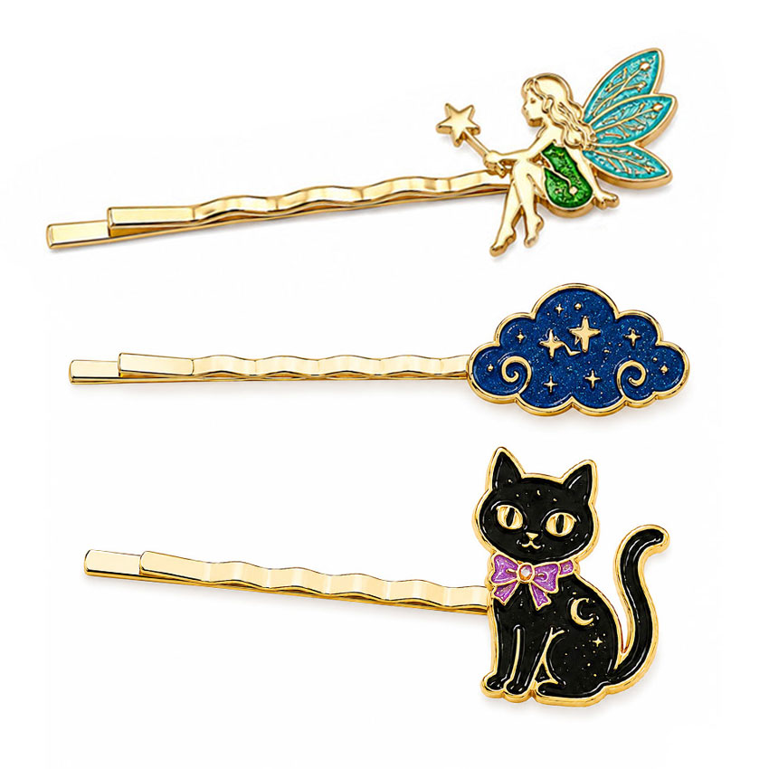 Custom Design Glitter Enamel Bobby Pins Hair Accessory Collections