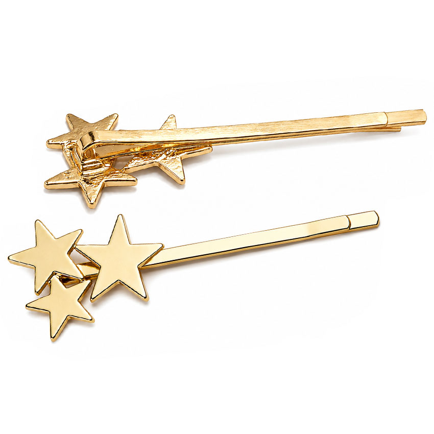 custom gold plated star hair pins