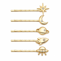 Custom Rhinestone Hair Pins Fashion Space Planet Bobby Pins OEM Promotional Gifts