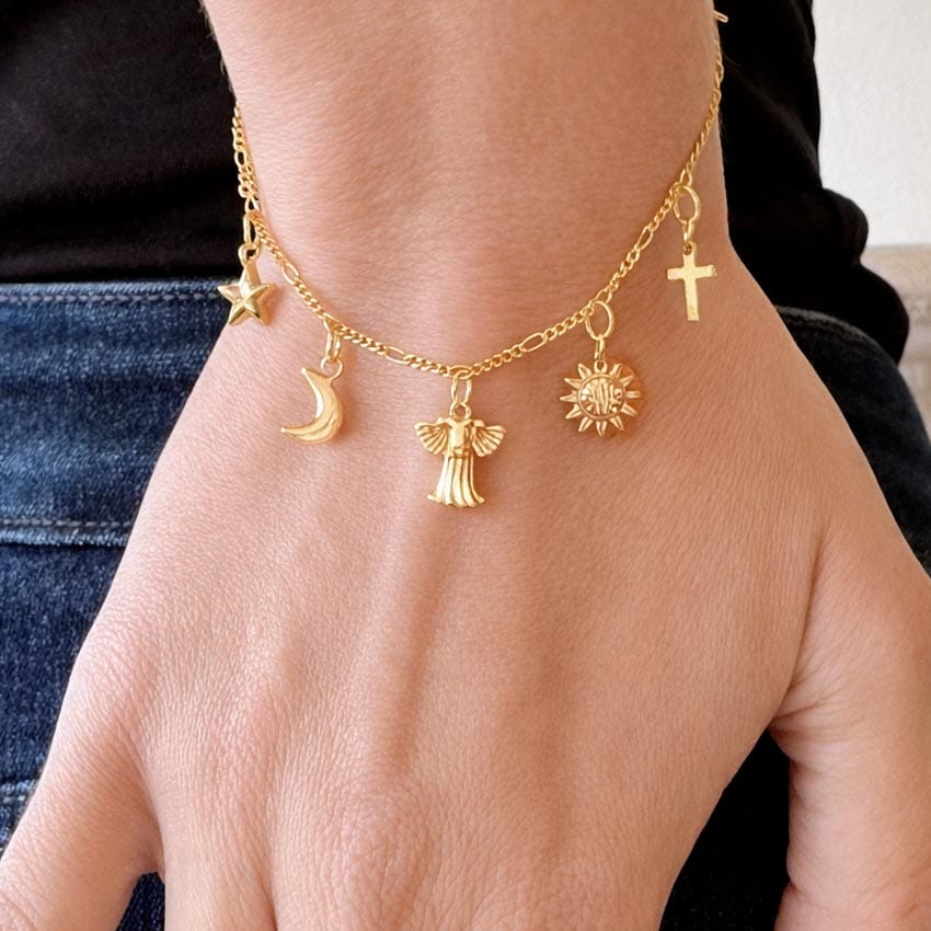 customized gold religious charm bracelet manufacturer customized gold religious charm bracelet manufacturer
