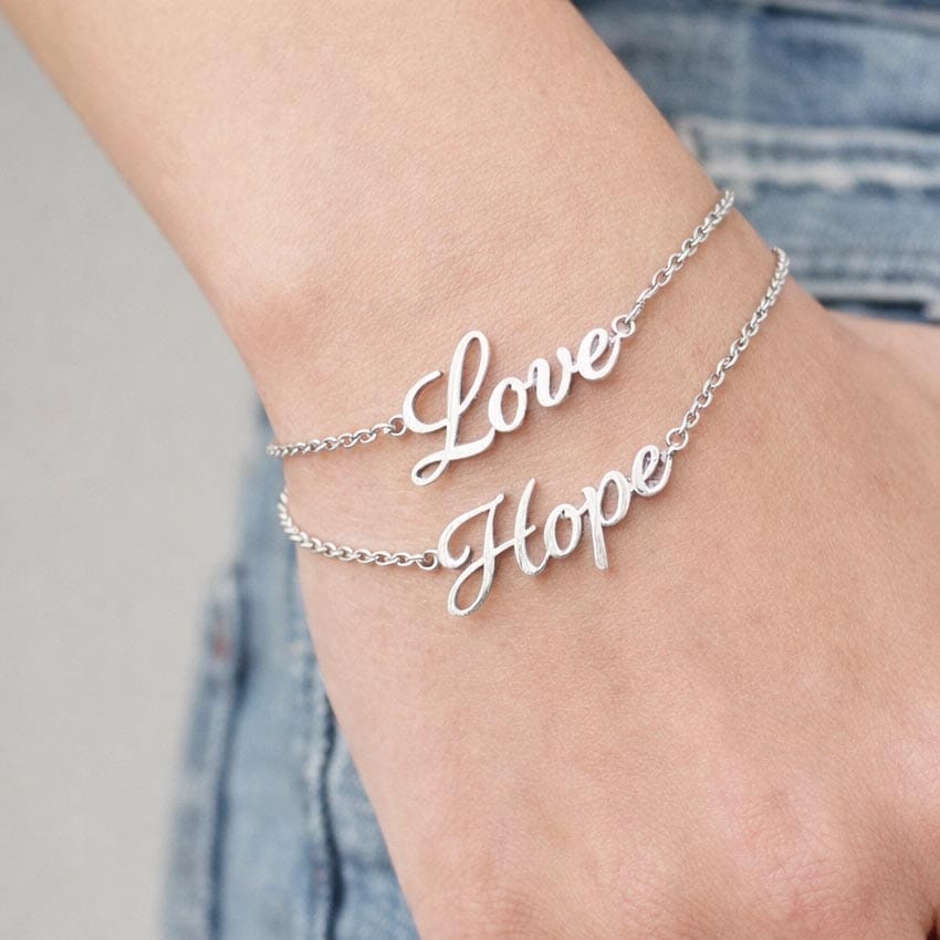 custom love hope letter inline charm bracelet manufacturer custom love hope letter inline charm bracelet manufacturer
