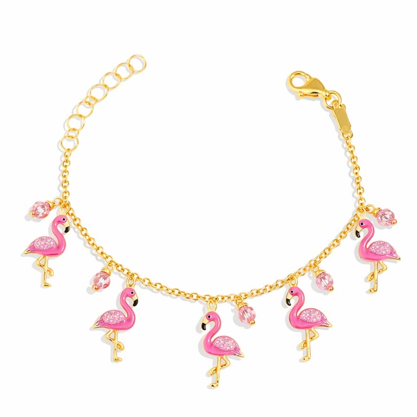 customized soft enamel flamingo charm bracelet customized soft enamel flamingo charm bracelet