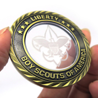 custom laser logo crystal challenge coin