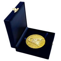 custom badminton gold challenge coin medallion with velvet box
