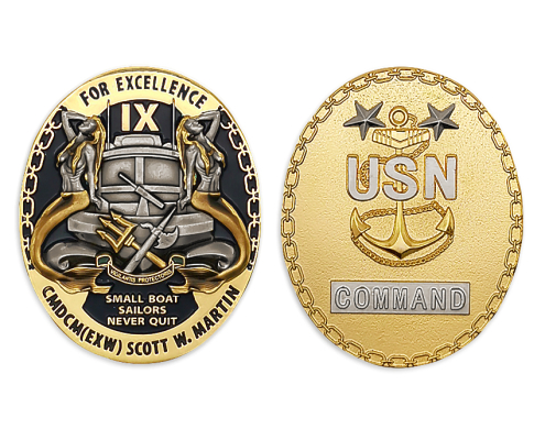 personalized oval shaped military commemorative challenge coins