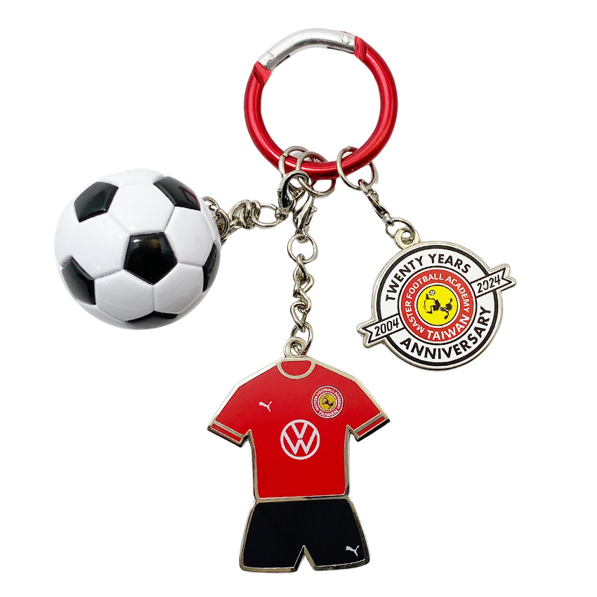 promotional soccer ball keychain with custom metal charms