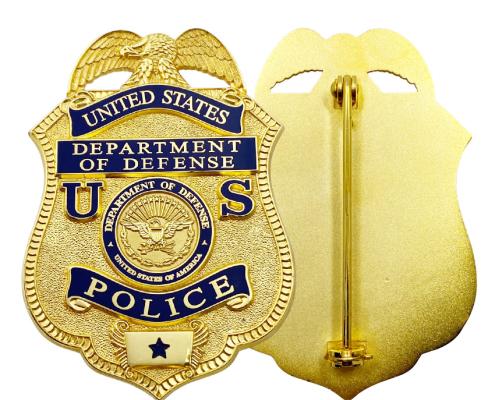 custom high quality US police badge with safety pin