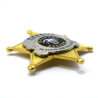 manufacturer custom made two layer high quality metal sheriff badge