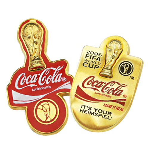 custom fifa world cup coca cola souvenir lapel pin