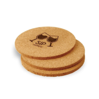 wholesale logo printed promotional cork coasters