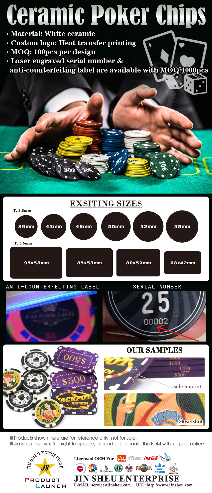 Casino Ceramic Poker Chips
