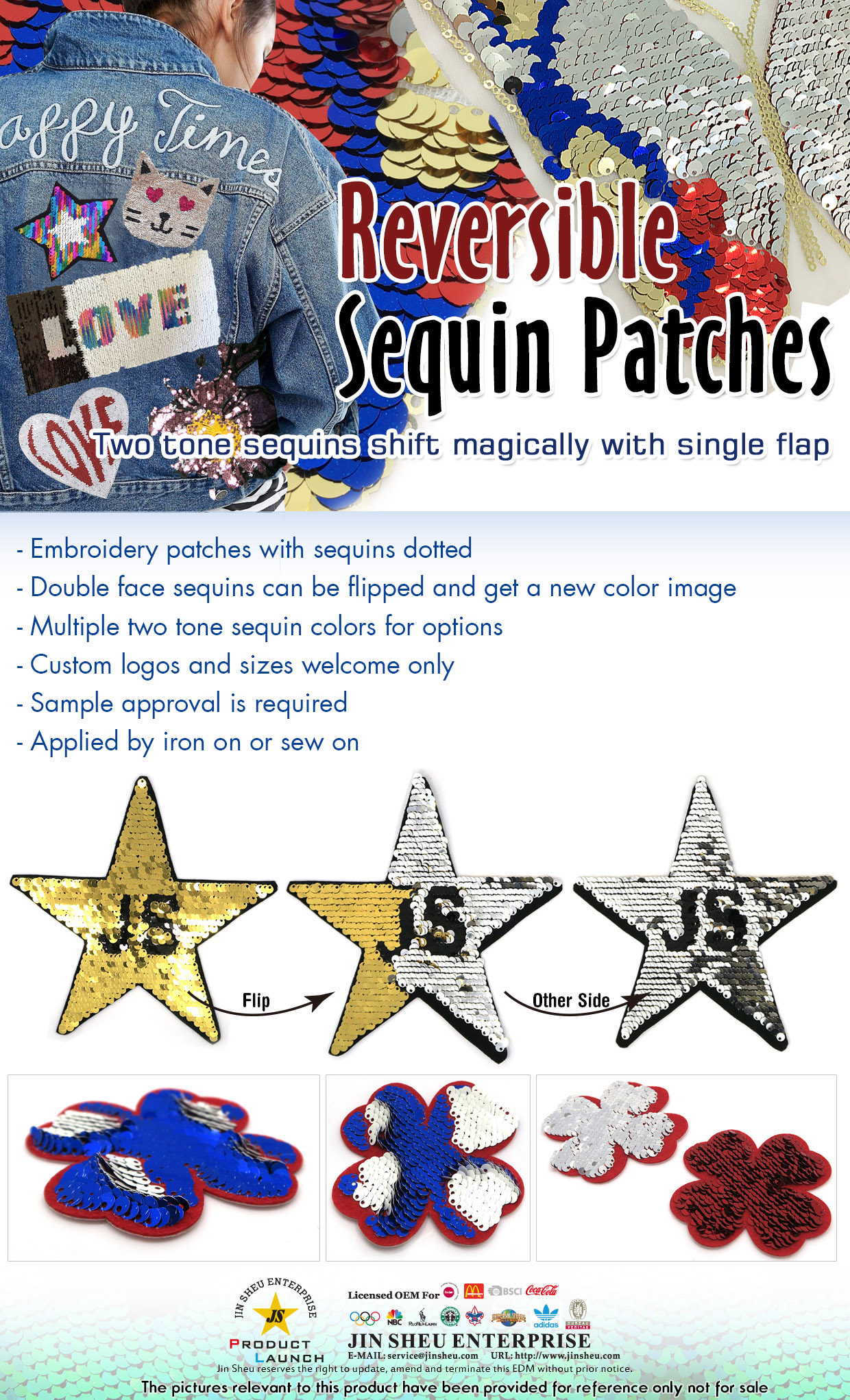 Custom Reversible Sequin Patches