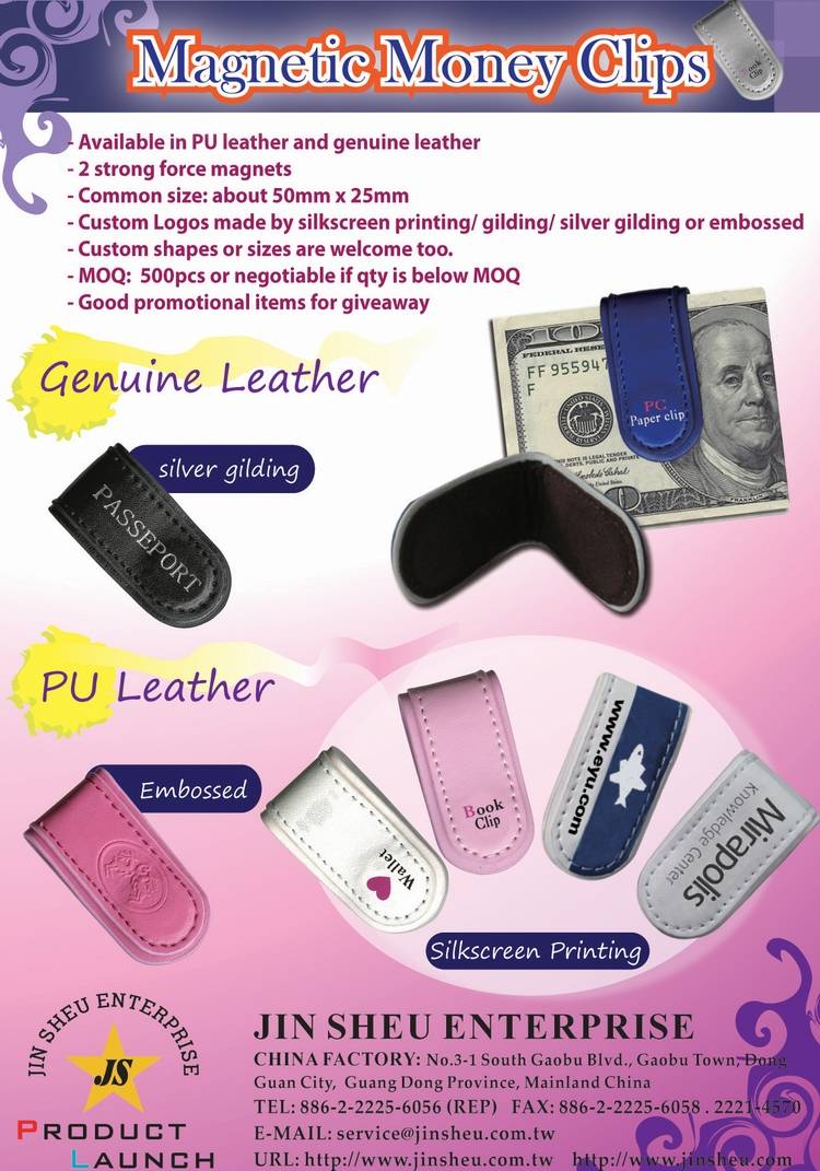 Magnetic Leather Money Clips