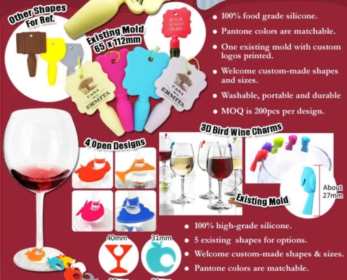 Silicone Wine Bottle Stopper & Glass Charm