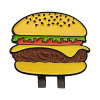 custom soft enamel magnetic hamburger magnetic ball marker hat holder