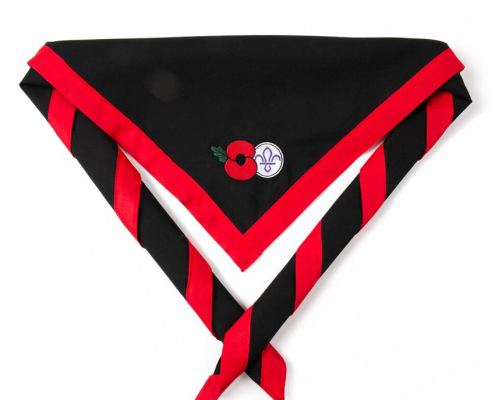 custom poppy scout embroidered neckerchief