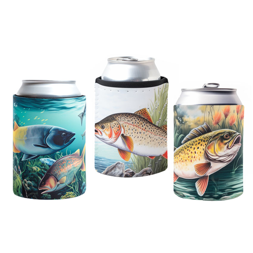 custom made fishing event promotional neoprene can coolers gifts