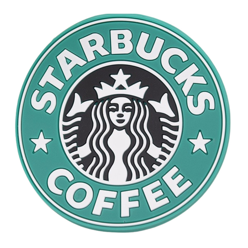 manufacturer custom logo starbucks PVC rubber coffee coaster