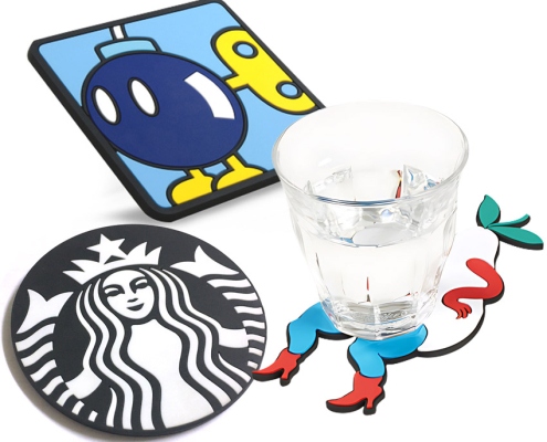wholesale custom logo PVC drink coasters