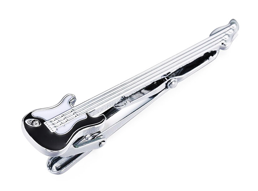 custom silver guitar tie clips wholesale