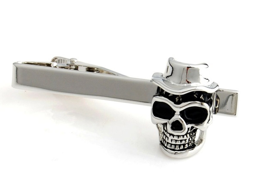 manufacturer custom 3D skull metal tie clips
