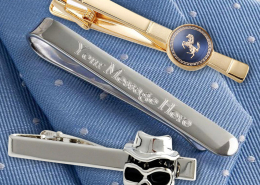 Manufacturer custom engraved logo metal tie bars wholesale