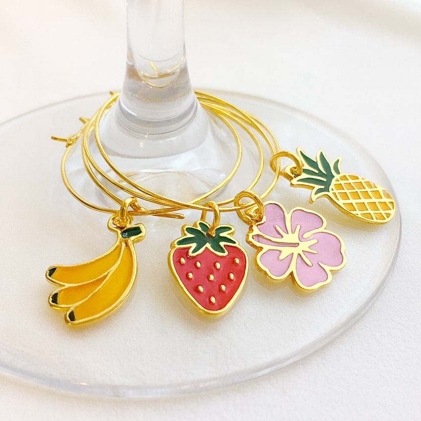 Custom Soft Enamel Stem Wine Glass Charms