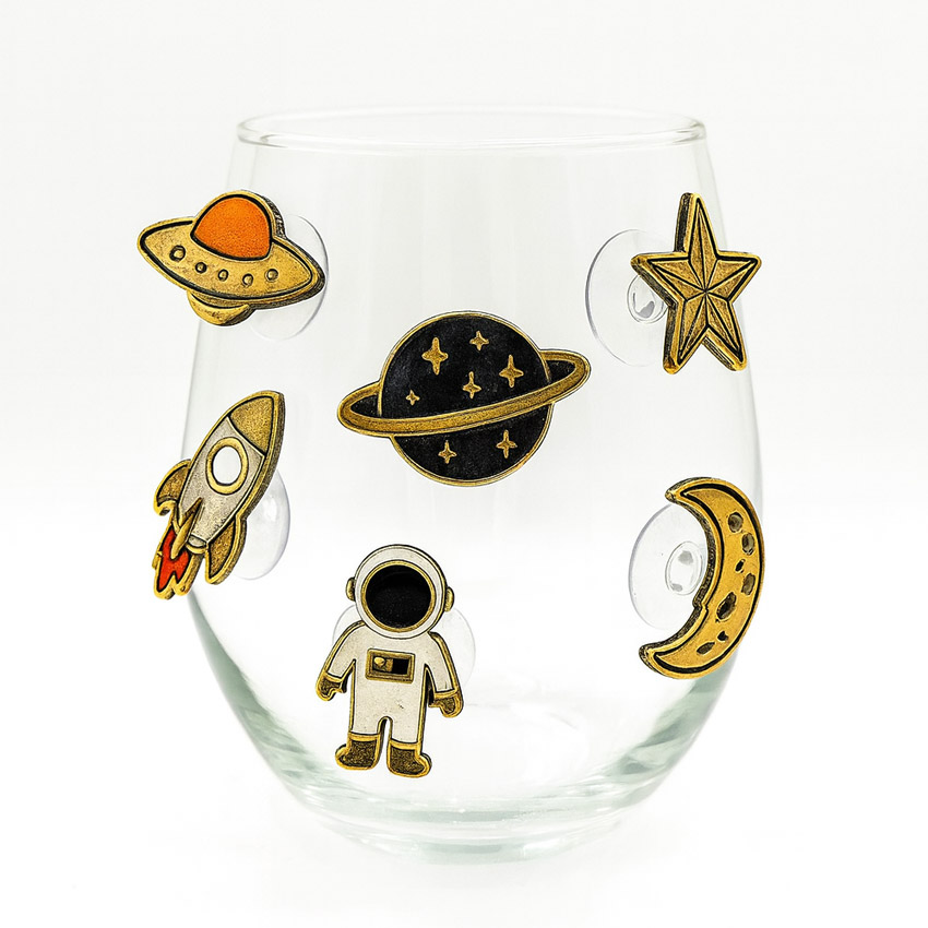 Manufacturer Suction Cup Wine Glass Markers Metal Charms