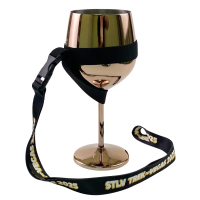 custom logo elastic strap wine glass holder lanyard with buckle