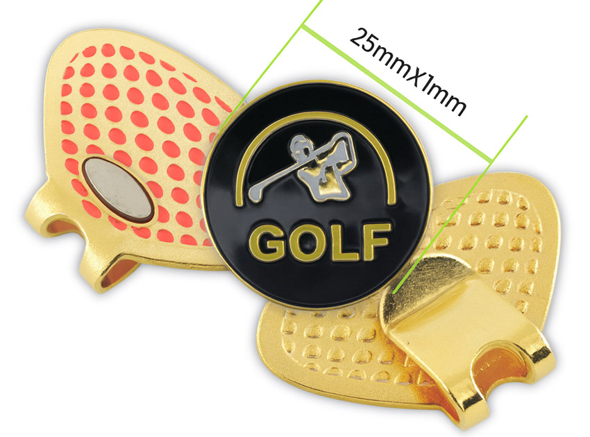 Custom Golf Ball Markers with Metal Magnetic Hat Clips
