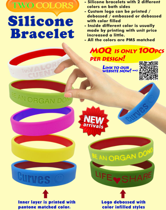 Dual Color Silicone Wristbands