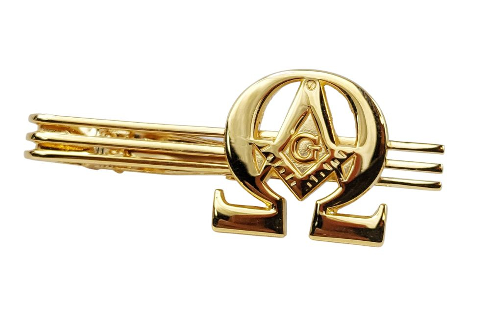 customized gold plated chrome masonic tie clips