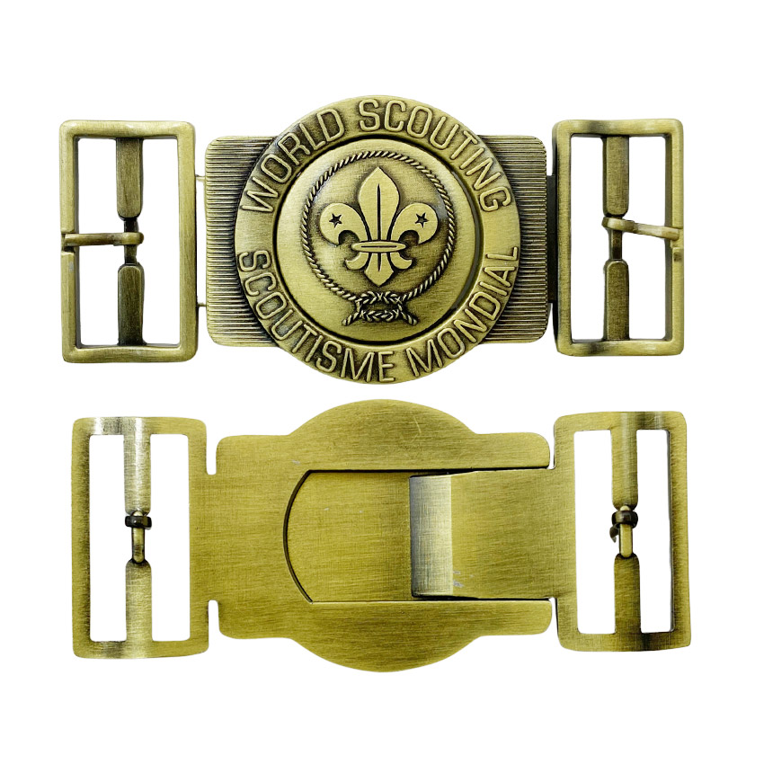 custom 3D Zinc alloy world scout belt buckle