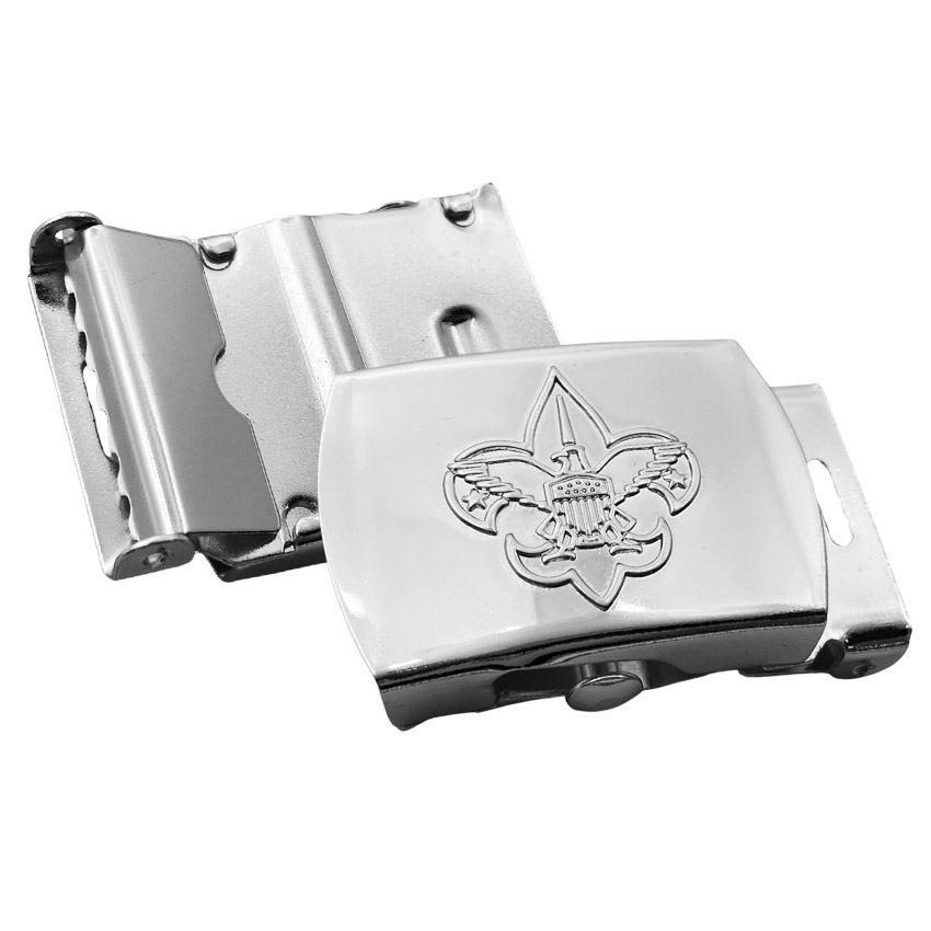 custom silver 3D logo boy scout belt buckle wholesale