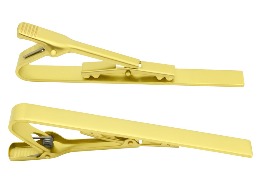 Custom Brass Blank Tie Clips with Laser Engraved Logo #106-2