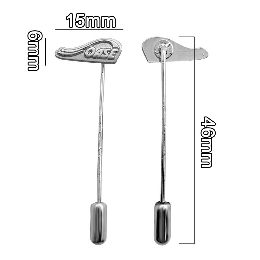 custom die-struck nickel silver logo tie stick lapel pin