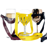 manufacturer custom logo printed wine glass holder lanyards