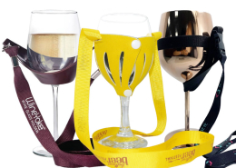 manufacturer custom logo printed wine glass holder lanyards