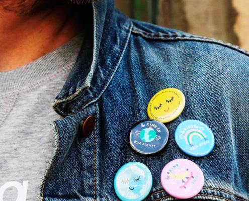 customized branded button badges