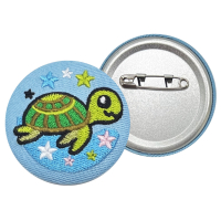 custom embroidered logo button badge