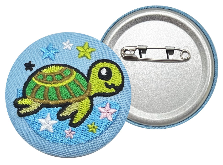 custom embroidered logo button badge