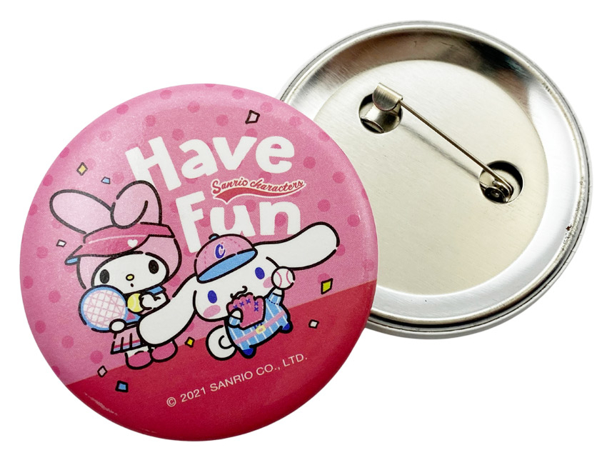 Full color printed custom branded button tin badges