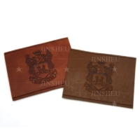 custom debossed logo leather labels