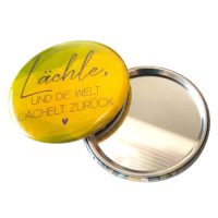 custom logo printed mirror button badge