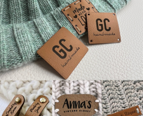 custom leather name tags for handmade item