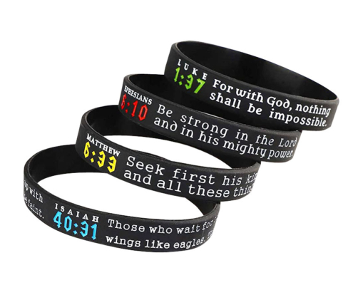 custom imprinted religious silicone bands
